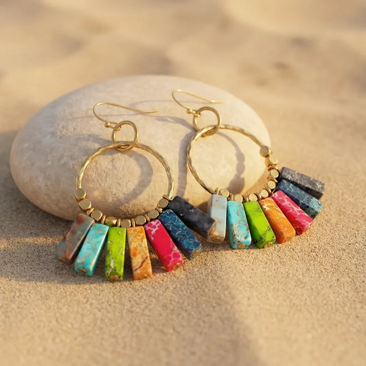 Boho 7 Chakra Hoop Earrings