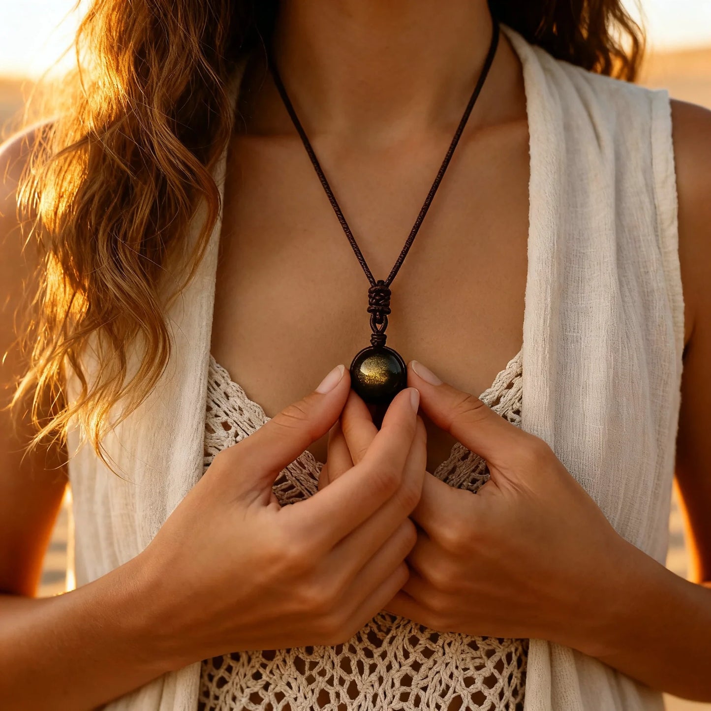 Celestial Eye Obsidian Pendant