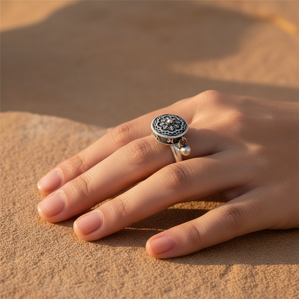 Tibetan Prayer Wheel Spinner Ring